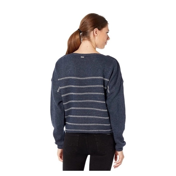 Prana - Navy Striped Sweater Size M - Picture 3 of 8